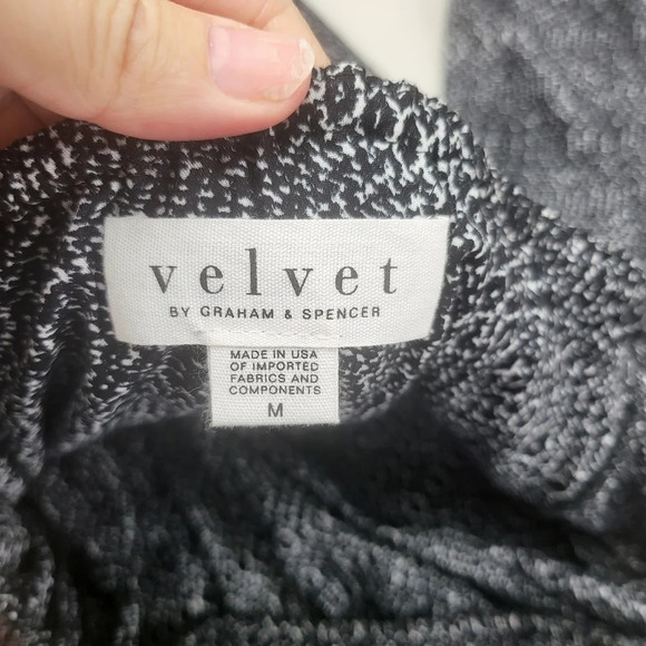 VELVET By Graham & Spencer Black & White One Shoulder Ruffle Anywhere Dress Sz M - Picture 6 of 12